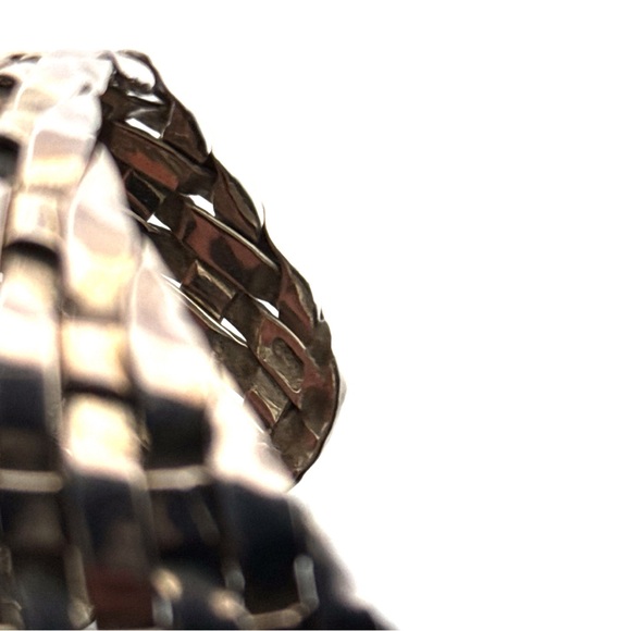 Very large woven 925 Sterling silver cuff bracelet - Picture 10 of 11